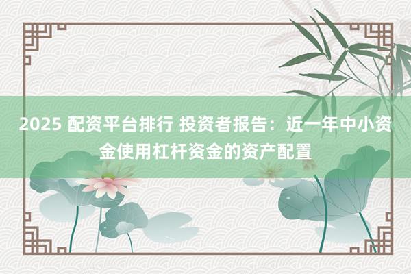 2025 配资平台排行 投资者报告：近一年中小资金使用杠杆资金的资产配置
